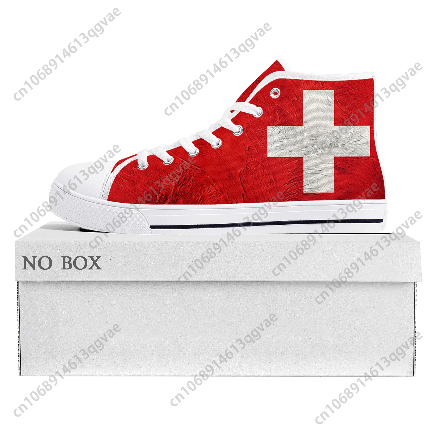 Swiss Flag High Top High Quality Sneakers Mens Womens Teenager Canvas Sneaker Switzerland Casual Couple Shoes Custom Shoe