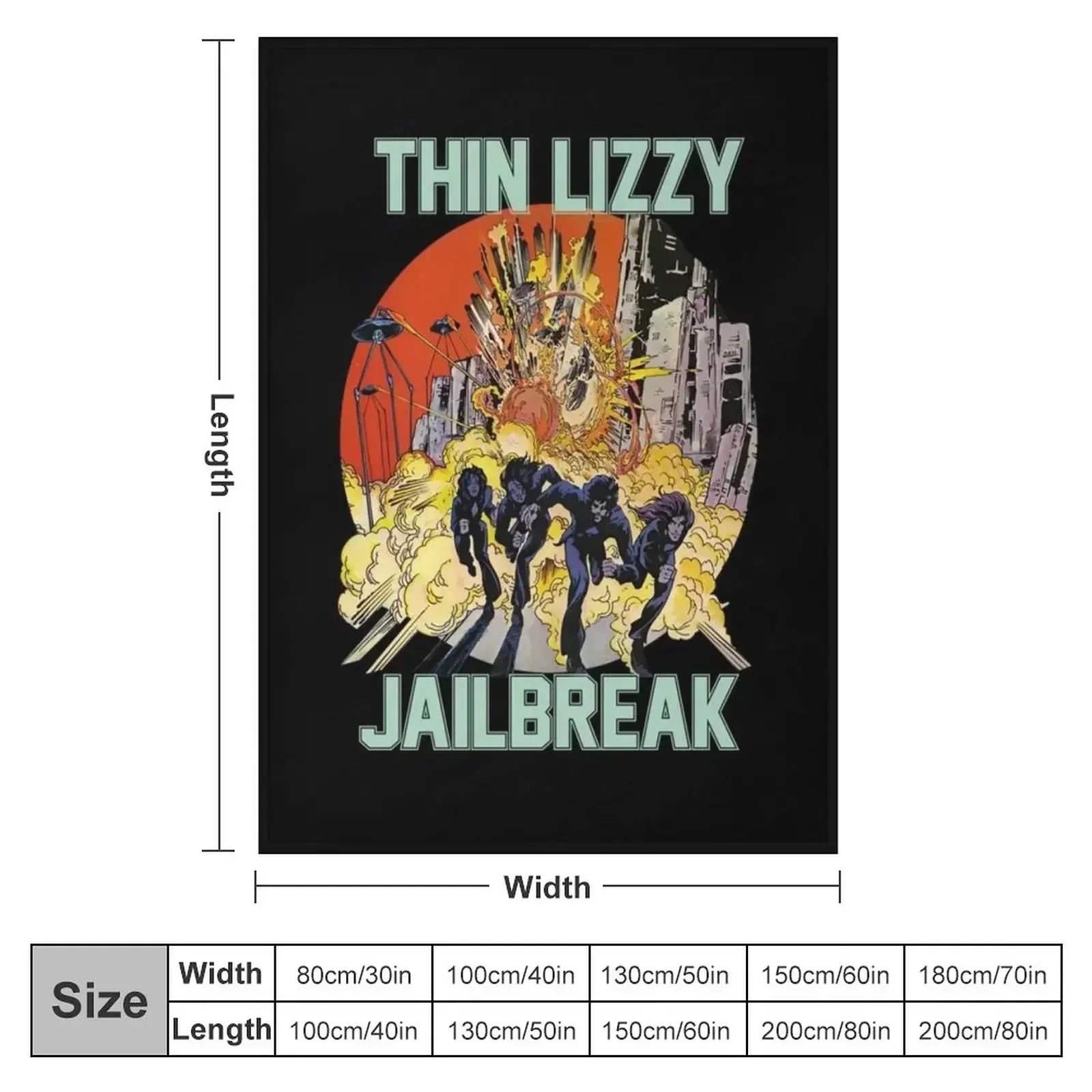 Thin Lizzy Jailbreak Explosion Vintage Gift For Fans, Gift For Men and Women, Gift Halloween Day, Thanksgivin Throw Blanket