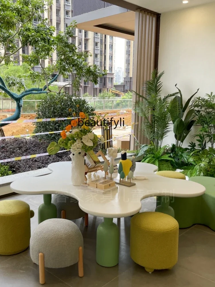 

s8617Petal Table Creative Handmade Table Toy Table Activity Center Furniture