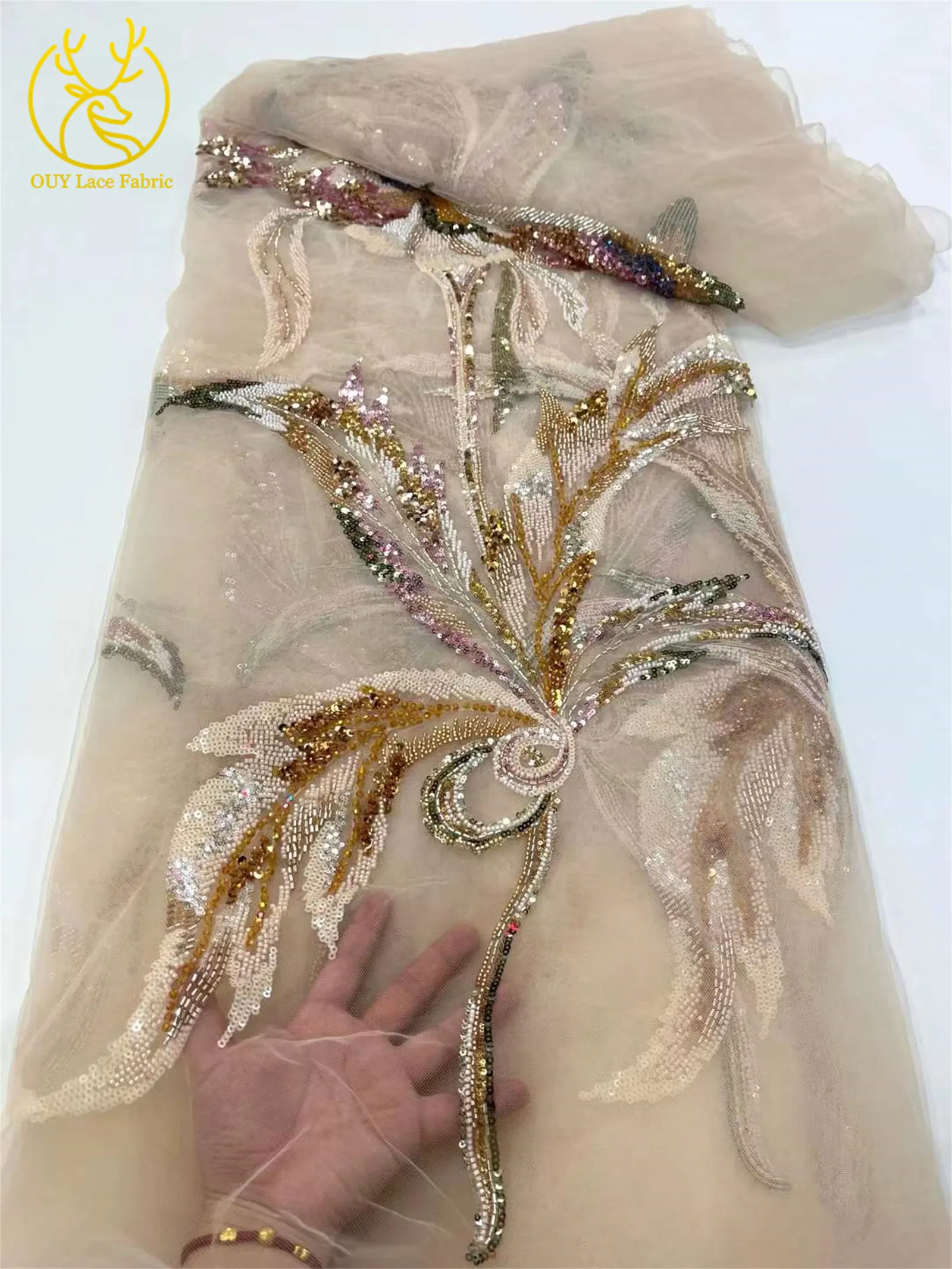 أحدث فساتين الزفاف مساء حساسة لينة تول المطرزة أقمشة الدانتيل 5 ياردة الفرنسية الترتر مطرز أقمشة الدانتيل فستان الحفلات