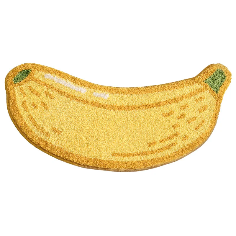 Creative Fruit-shaped Bath Mat Thickened Flocked Microfiber Bathroom Rug Non-slip Water-absorbent Quick-drying Foot Mat