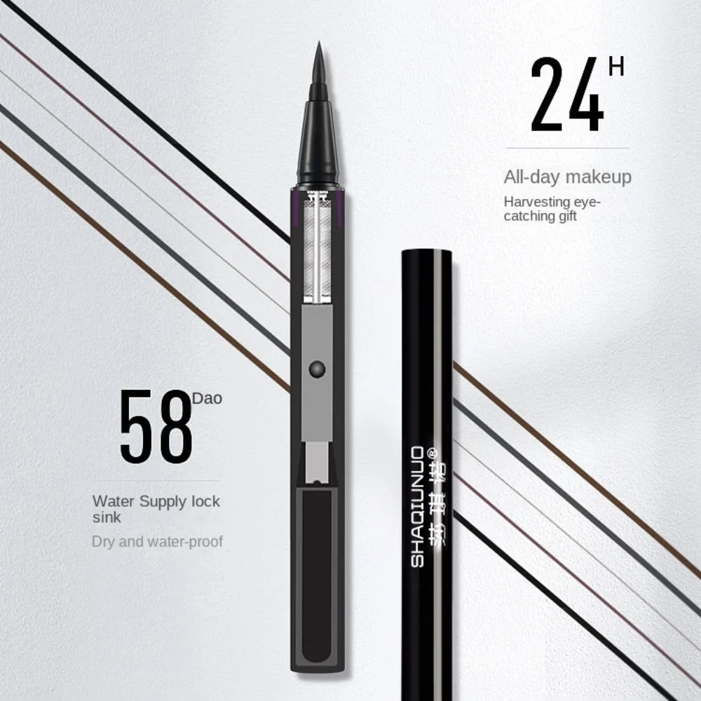Delineador de ojos líquido ultrafino, lápiz delineador de ojos negro a prueba de sudor, cosmético, sin manchas, lápiz de Gel, maquillaje para principiantes