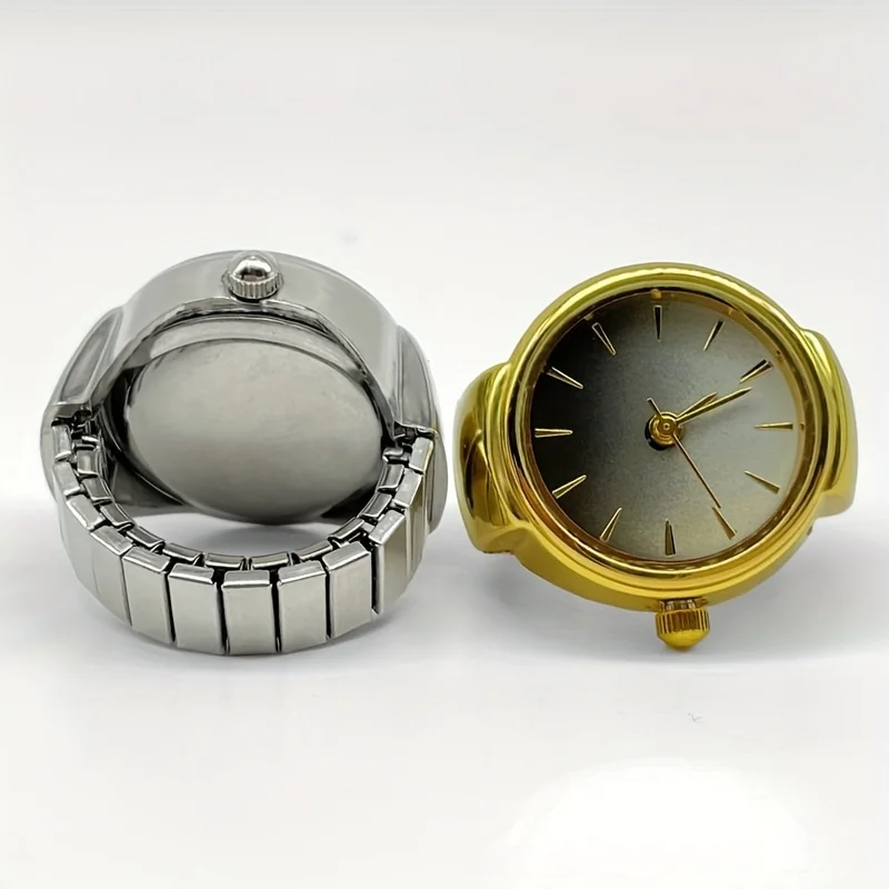 1PC Advanced Cool Wind Watchable Time Ring Watch, Small and Popular Round Pointer Finger Watch Exclusive