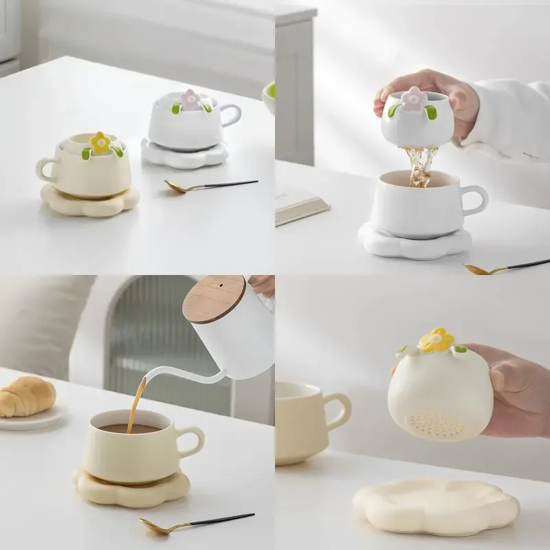 

【CHIMU HOME】 Ceramic Cup with Water Separation for Modern Design Personal Use for Men and Women Coffee Mug