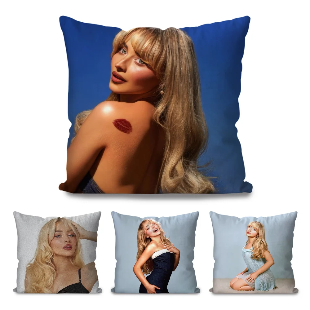 

Sabrina Annlynn Carpente Pillow Case Cartoon Sofa Decorative Home Double-sided Printing Short Plush Cute Cushion Cover