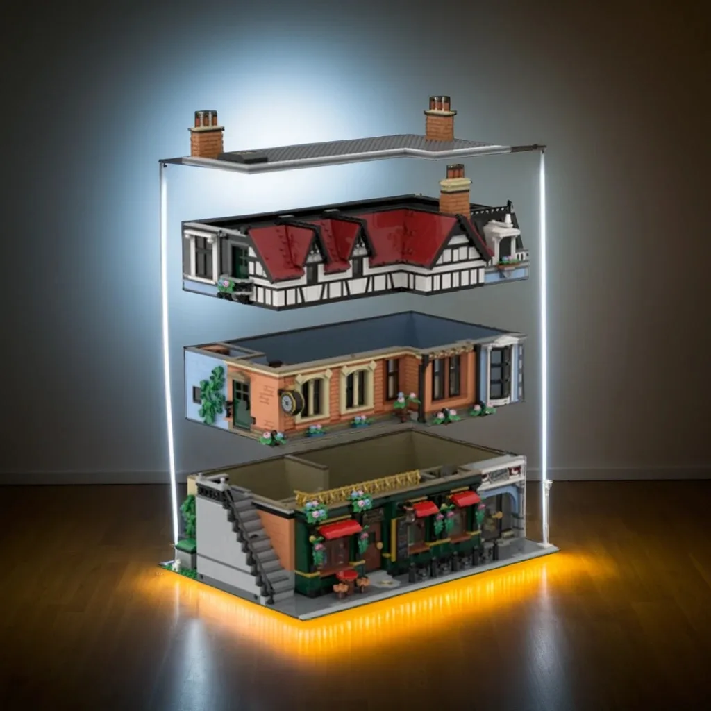 NEW 4006PCS MOC Street View Tudor Center Corner Model Custom Building Blocks Architecture DIY Assembly Display Gift Building Set
