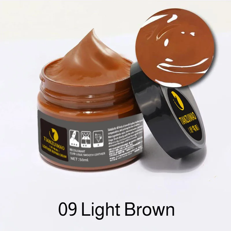 Leather Repair Refinishing Cream Color Restorer Paste For Bags Shoes Sofa Fix Scuffs Wear And Faded Color Leather Renew Paint