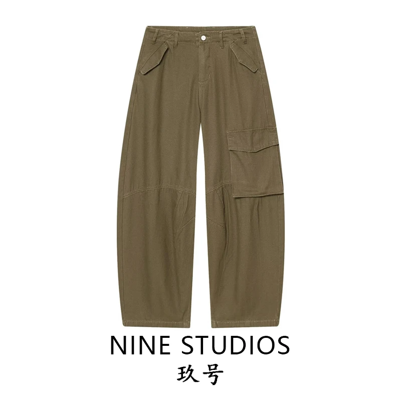 High Waist Casual Women's Pants with ket Knife Design Straight Leg Cotton Trousers Versatile Faionable Ladies' Jeans