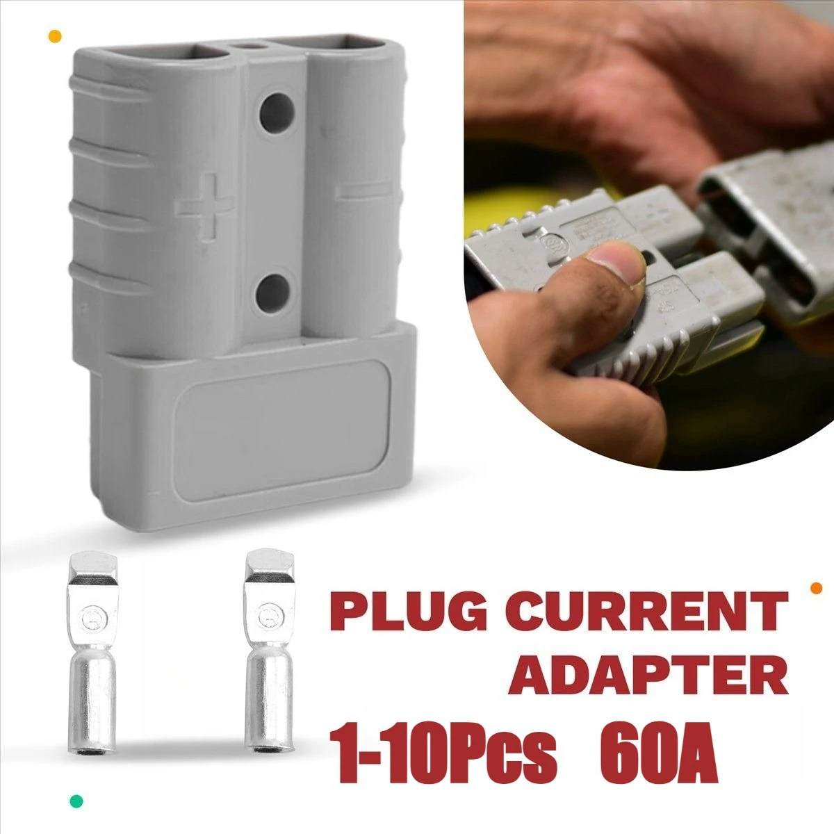 2-Pin 50A-600V Battery Terminal Connectors 1-10Pcs Battery Quick Connect/Disconnect for Anderson Style Plug Connectors DC