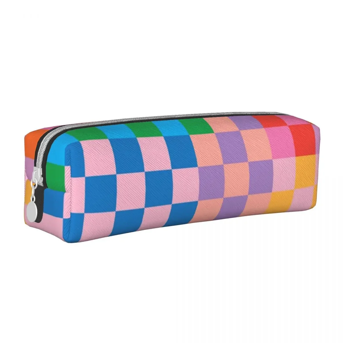 

Fun Checkerboard Collage Pencil Case Pink and Black Pencilcases Pen Holder Kids Big Capacity Bag School Supplies Gift Stationery