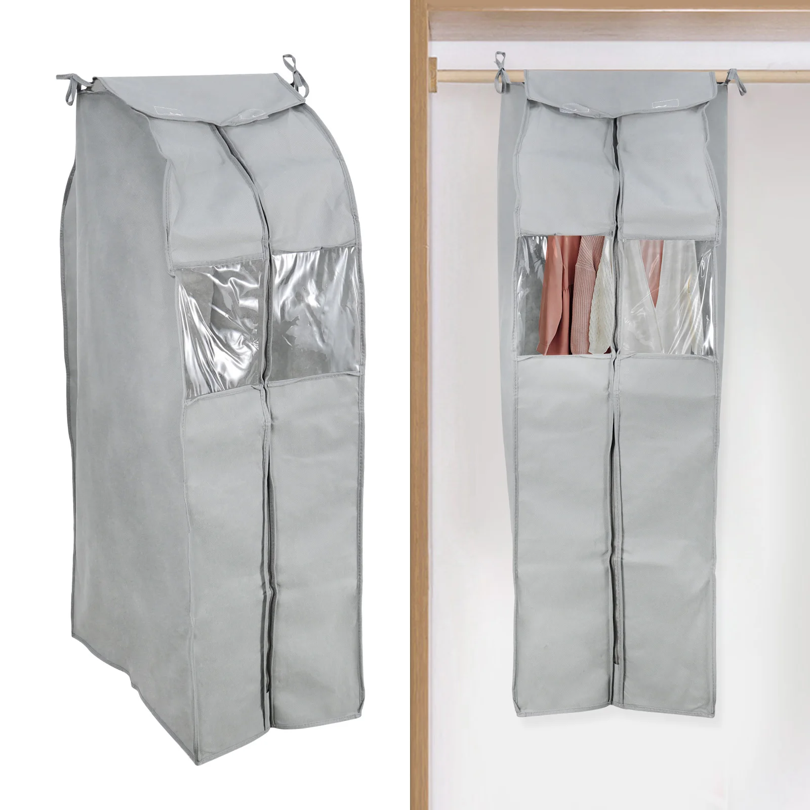 

Clothing Dust Cover Shield Reusable Clothes Protector Waterproof Foldable Suit Coat Cover For Home Travel Storage Space Saver