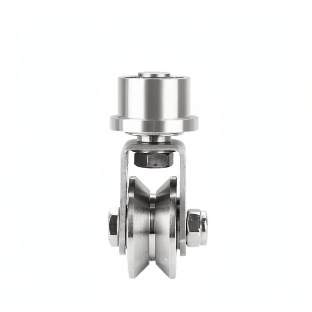 304 Stainless Steel Swivel Pulley Wheel For Sliding Door Track Roller Bearing H V U Groove Hardware Fitting