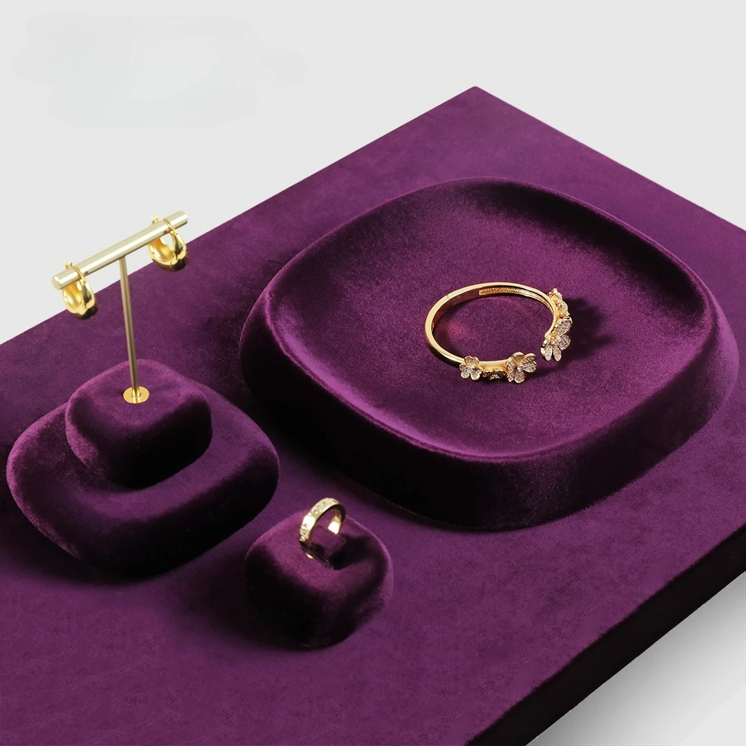 

Grade Velvet Jewelry Store Jewelry Tray Ring Necklace Bracelet Chain Storage Display Plate