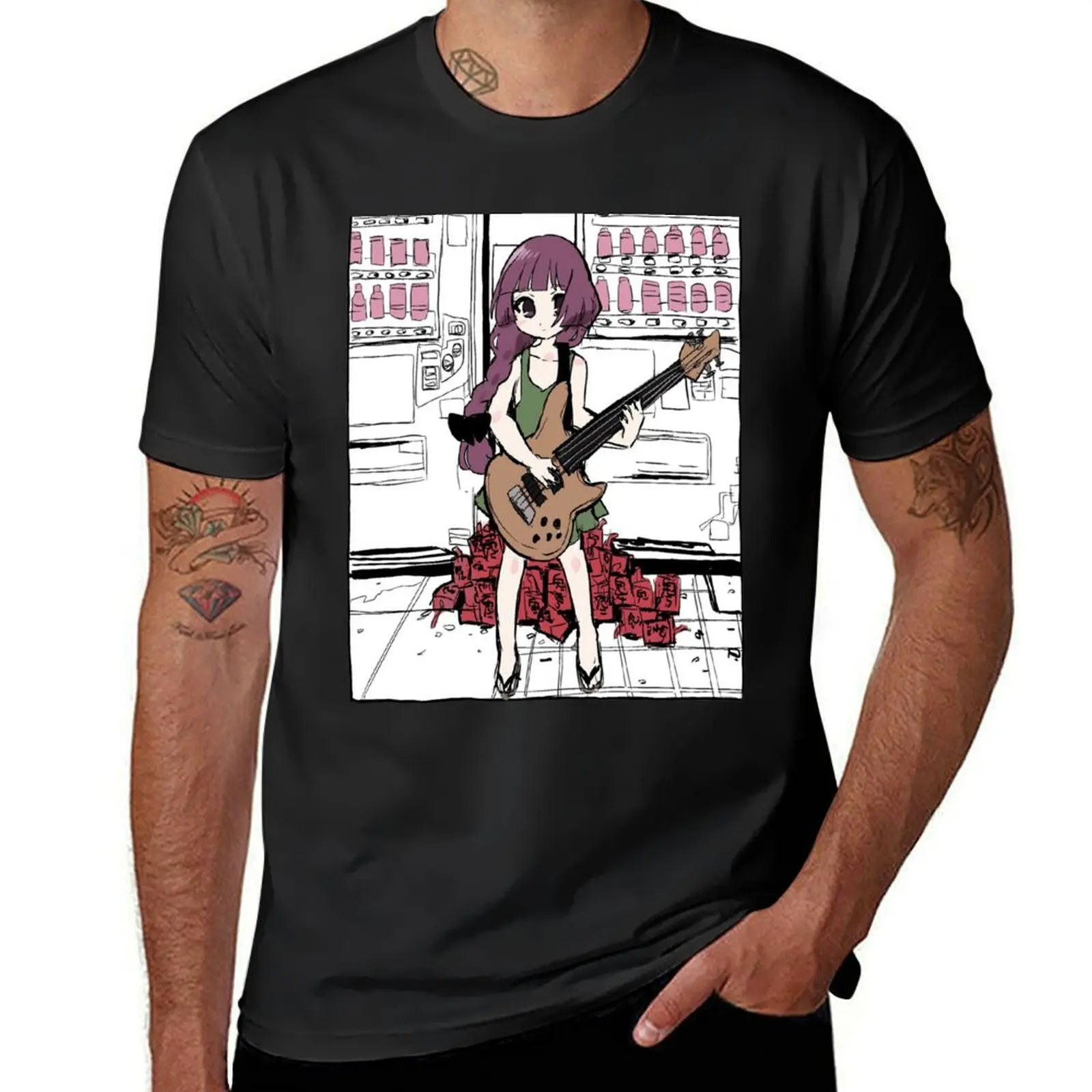 Kikuri Hiroi Bocchi The Rock Anime Girl Playing Guitar Essential T-shirt customs design your own oversized sublime t shirt men