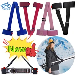 Neue Ski stange Schulter Hand träger Wimpern griff gurte verstellbare Buck Hakens ch laufe zum Schutz der schwarzen Nylon-Skigriff-Gurt tasche