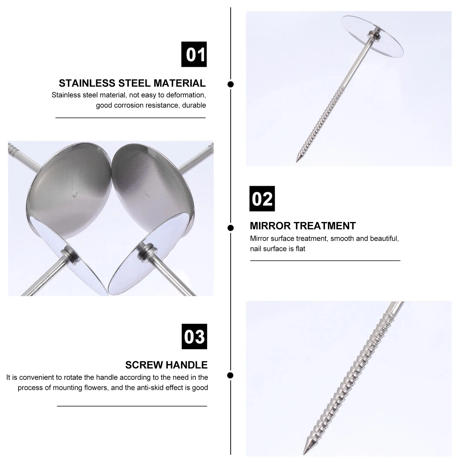 

12Pcs Flower Nail for Cake Baking Stainless Steel Cake Decorating Tools Reusable Cupcake Pie Biscuit Decoration Accessories