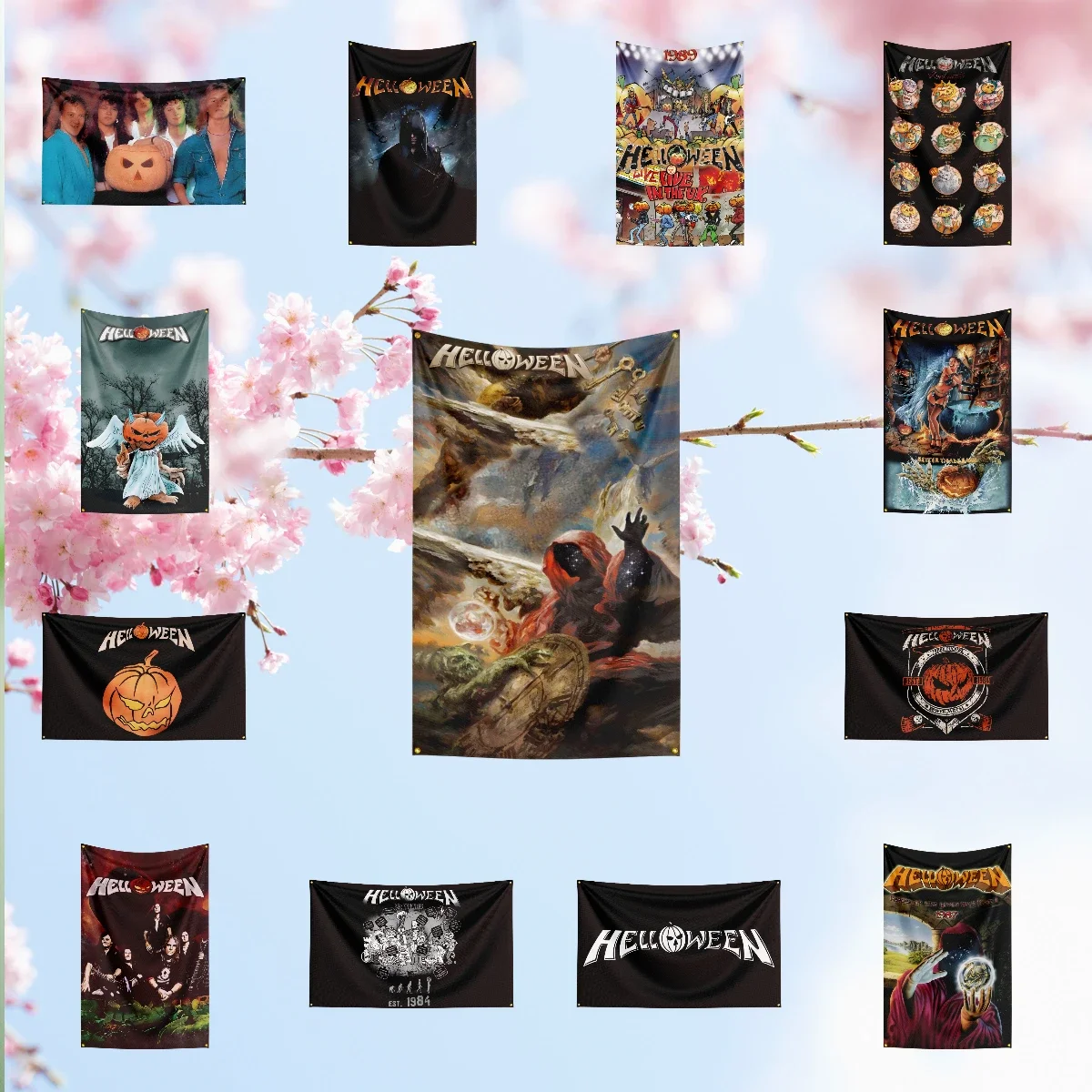 Music Band Flag for H-HE-LL-OW-EE-N Fans Banner campaign gathering apartment porch Decor backdrop