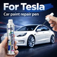 Pluma de reparación de pintura de coche para Tesla Model X Y S 3, accesorios de reparación de arañazos, 4 Uds., llama, rojo, negro, PBSB, perla, blanco, azul, PPSB