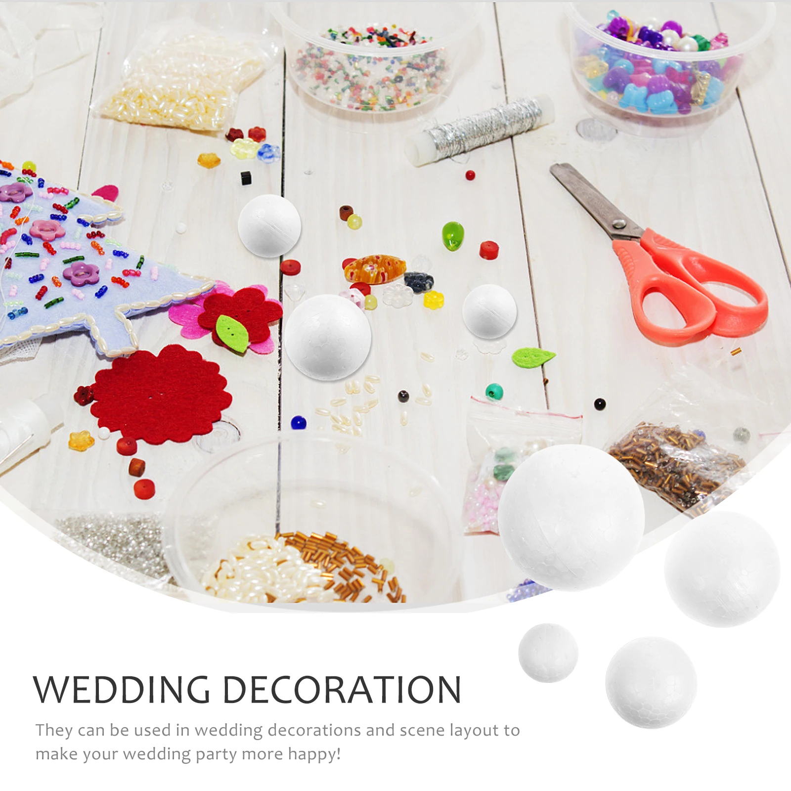 

240 Pcs Foam Balls White Decorative DIY Craft Supplies for Wedding Christmas Valentine School Projects Art Crafts Sewing