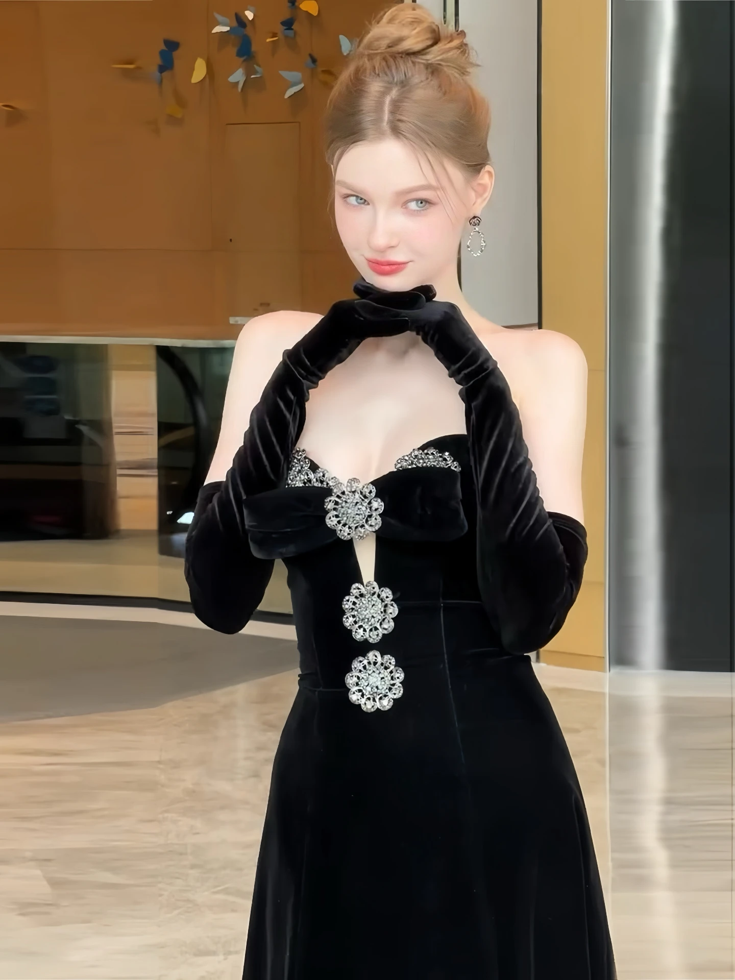 

Black Light Luxury Evening Dresses Strapless Mermaid Velvet Long Maxi Floor Length Wedding Cocktail Party Formal Occasion Gowns