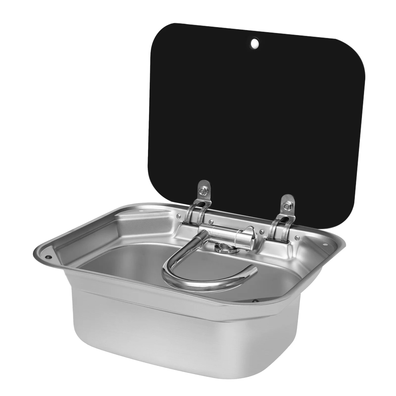 RV Kitchen Sink Unit Caravan Camper Hand Wash Rectangular Basin w/ Stainless Steel Faucet