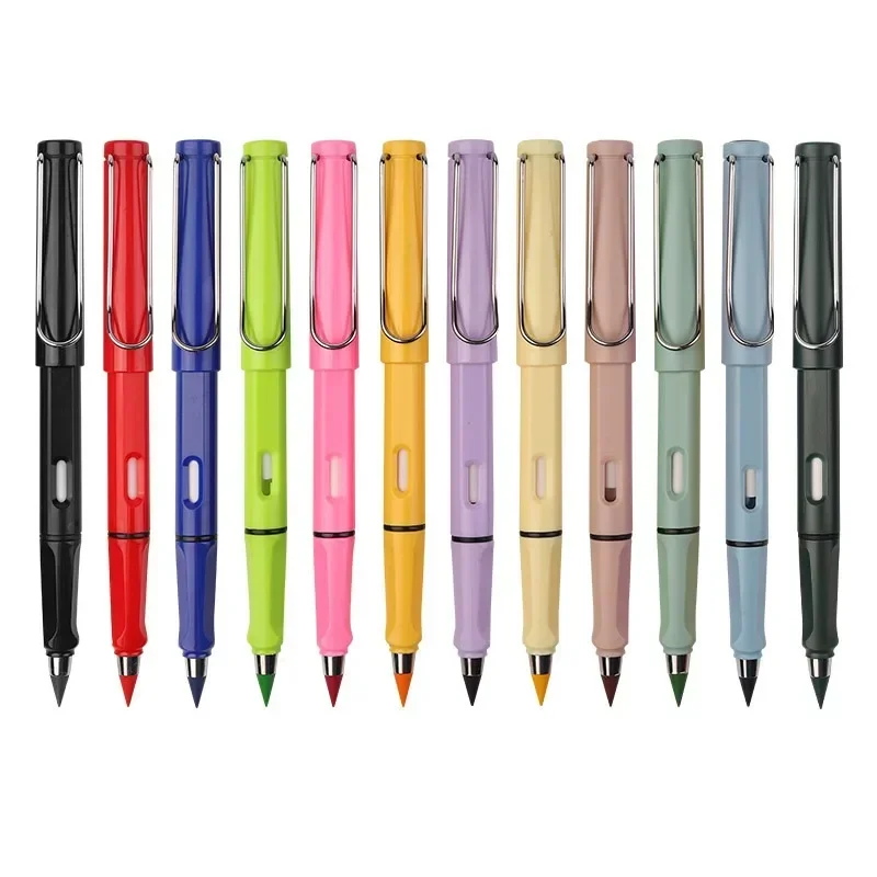 12/36pcs Replaceable 12 Colors Eternal Pencil Nib No Ink HB Pencil Writing Accessories Sketch Stationery Refills School Supplies