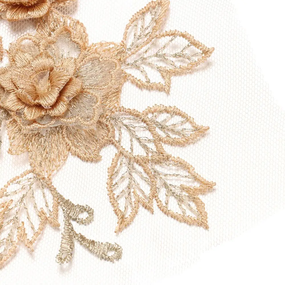 Scrapbooking Hochzeit DIY Blüte 3D Borten Motiv Stickerei Spitze Blume Braut Applikation