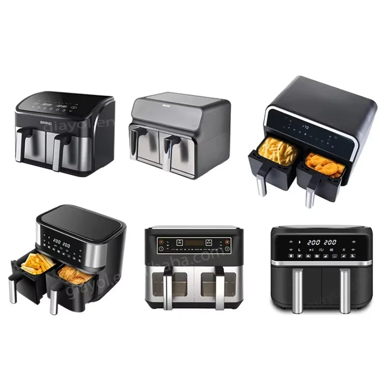 مقلاة هوائية منزلية مزدوجة متعددة الوظائف سلة مزدوجة ذكية كهربائية 9L Freidora De Aire مقلاة هوائية للفرن الرقمي #5