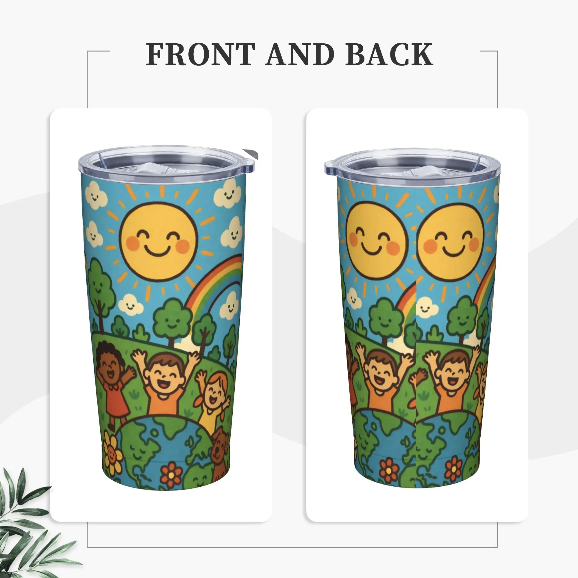 Every Day Earth Day Save Planet Tumbler Vacuum Insulated  Coffee Cups Stainless Steel Office Home Mug Water Bottle, 20oz