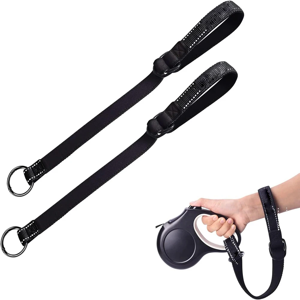 Hundeleine mit Handgelenkschlaufe, Abschließbare Reflektierende Kurze Hundeleine mit Verstellbarer, Zusätzlicher Sicherheitsfunktion für Haustier-Kinderwagen