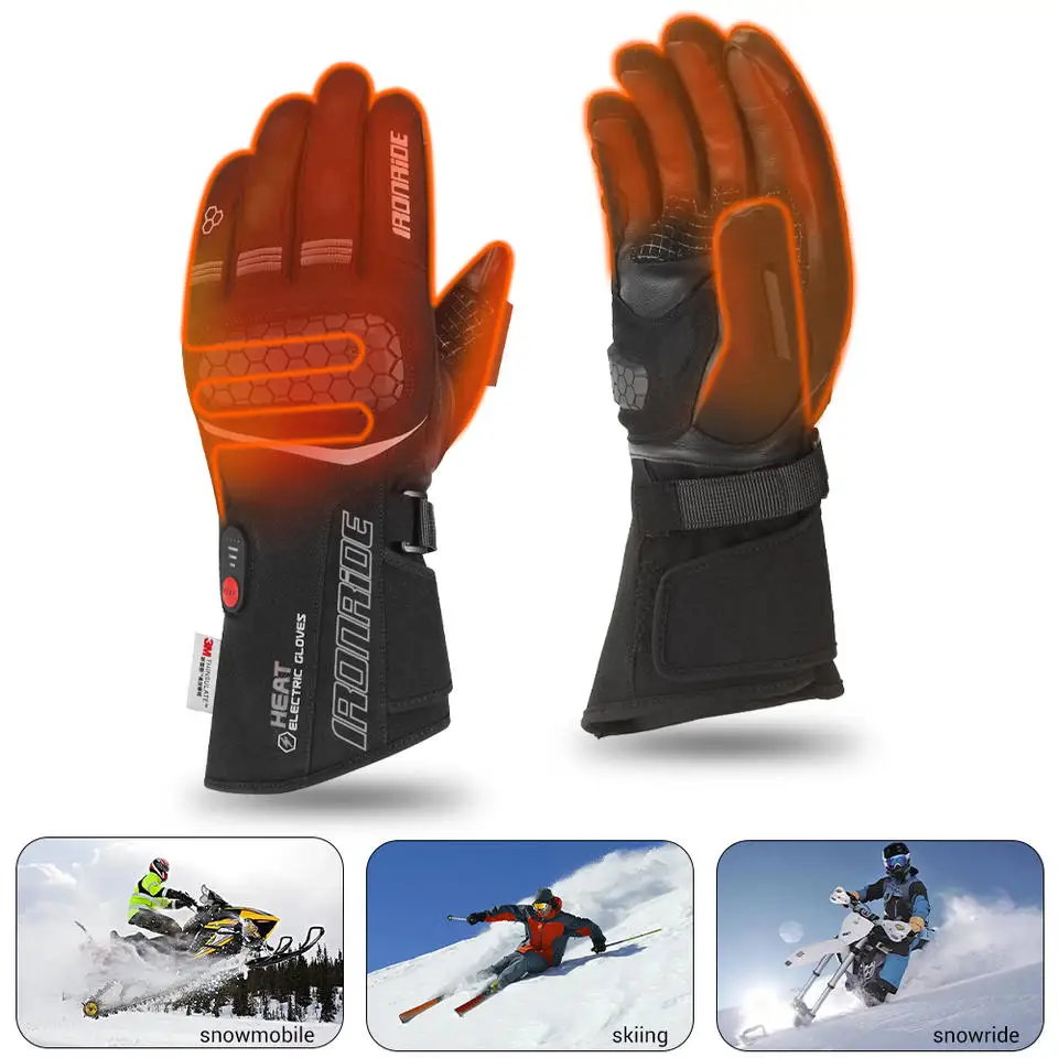 Rechargeable Heating Thermal Gloves Waterproof Motorcycle Winter Heated Gloves Moto Heated Gloves Warm For Snowmobile