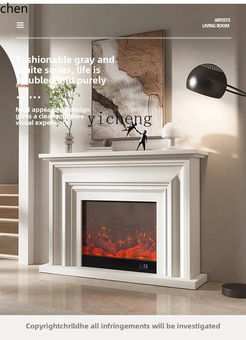 HXL モダンでシンプルなリビングルームの装飾キャビネット ミニマリストの白いマントルシミュレーション家具