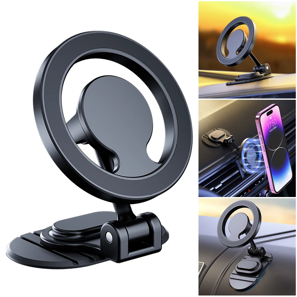 

Магнитный автомобильный держатель для телефона, складное крепление из алюминиевого сплава, сильное крепление для телефона, магнитное крепление для смартфона, поддержка iPhone 15 14 13 ProMax