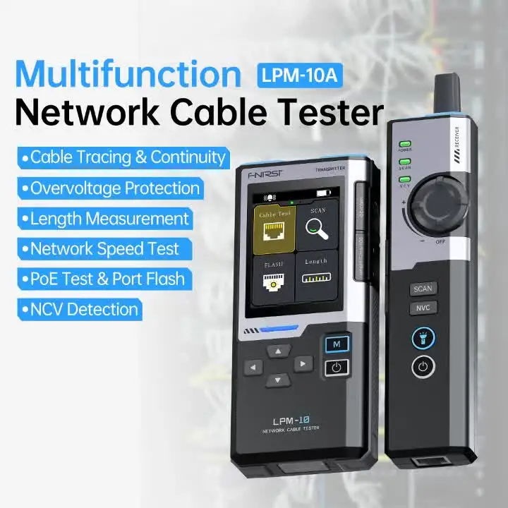 FNIRSI LPM-10A Localizzatore di cavi intelligente RJ45/RJ11 Tester di linea Tester per cavi LAN Porta Flash Strumento di riparazione di rete anti-interferenza