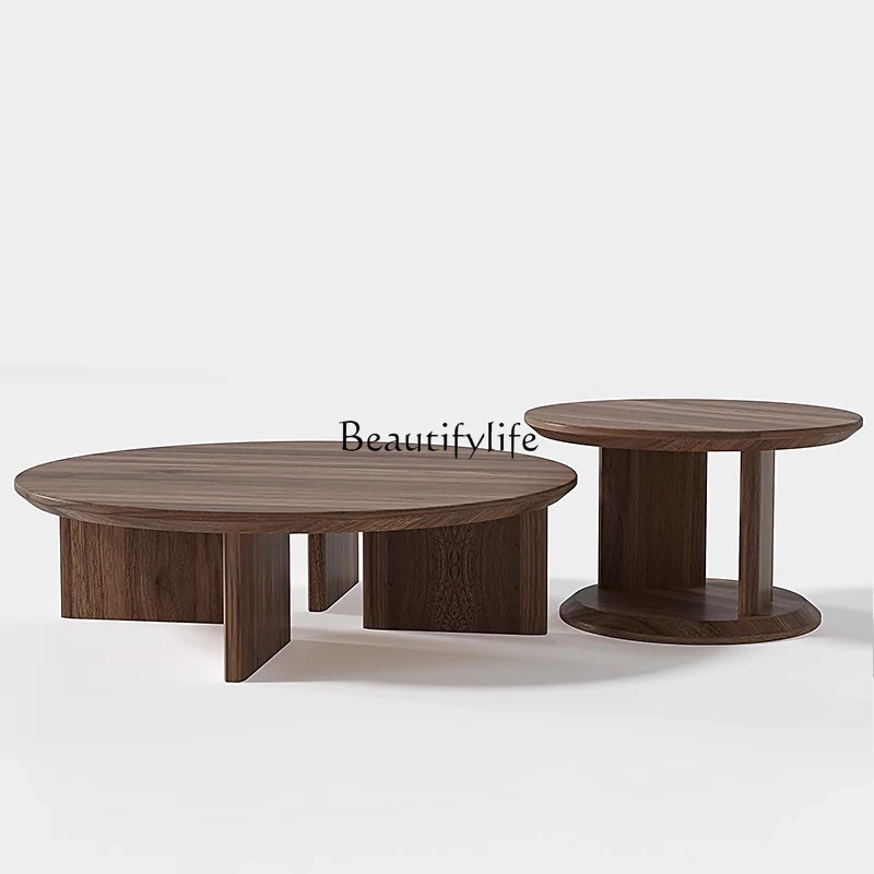 

Black walnut living room round child and mother coffee table combination size apartment