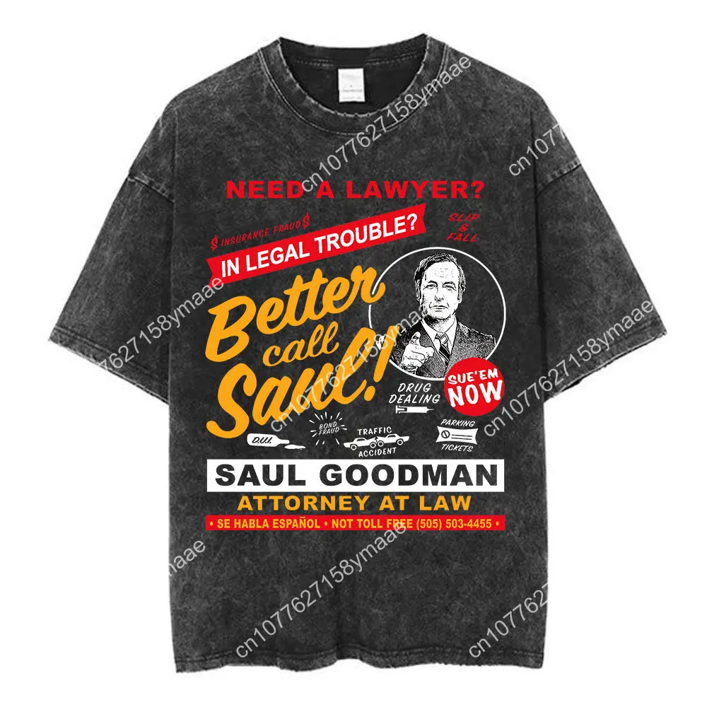 Heisenberg Breaking Bad Vintage ล้าง T เสื้อ Better Call Saul กราฟิกพิมพ์เสื้อยืดผู้ชายผู้หญิงผ้าฝ้ายแขนสั้น Tee