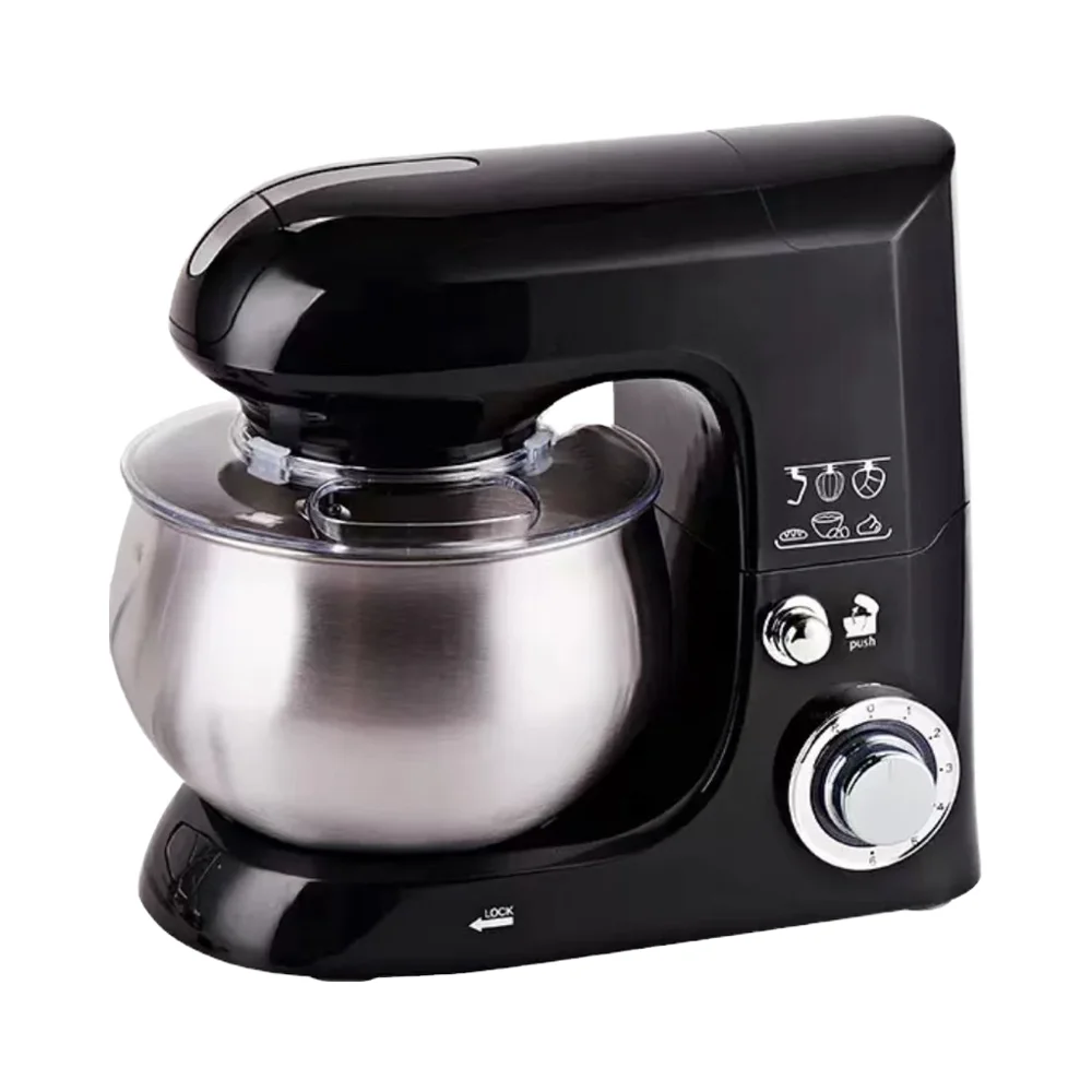 Licuadora de 5L, batidora de pie, máquina de Chef, batidora de masa automática de escritorio, tazón mezclador, soporte de exhibición, fuente de energía eléctrica, acero y plástico