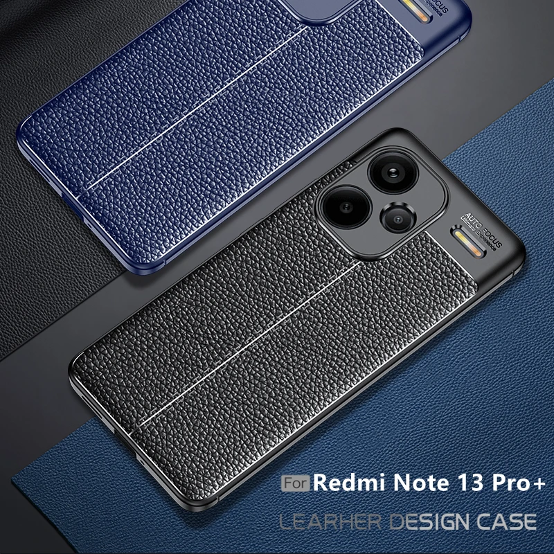 For Xiaomi Redmi Note 13 Pro Plus Case Redmi Note 13 Pro Plus Cover Capas New TPU Soft Leather Fundas Redmi Note 13 Pro Plus 5G