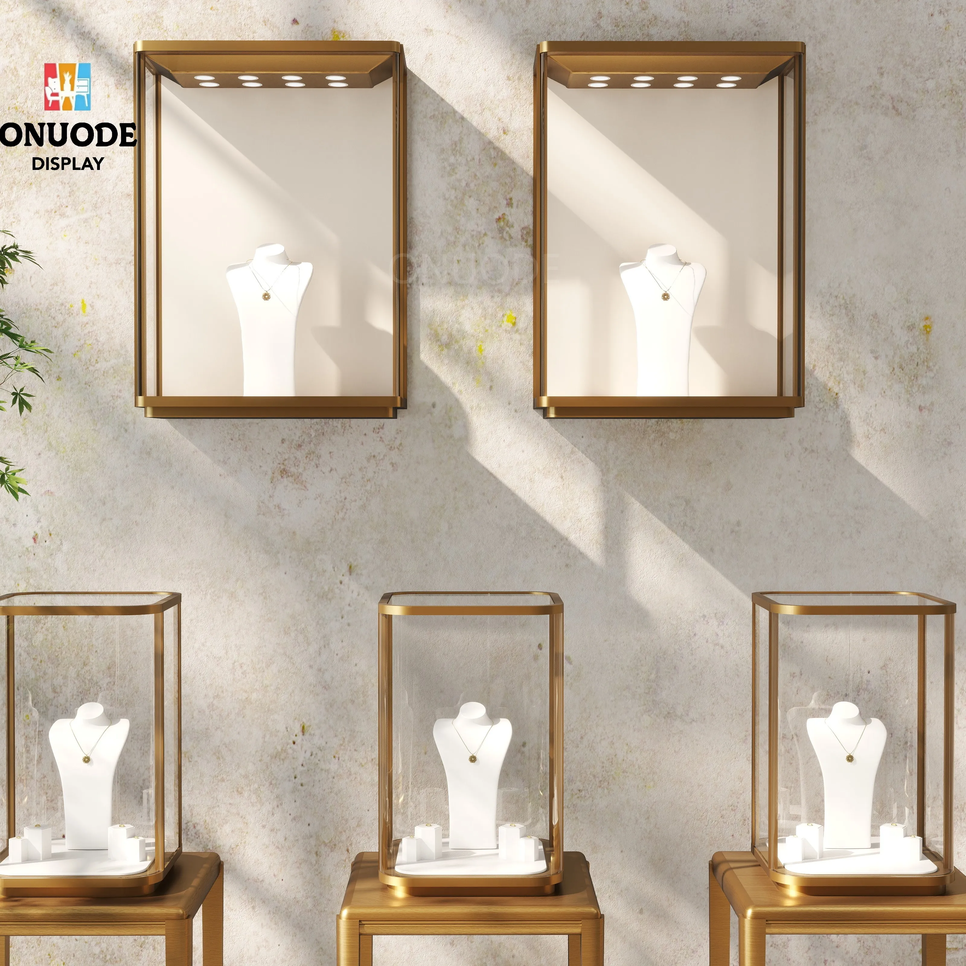 Custom.New Luxury Jewelry Store Counter and Shop Shelf LED Light Handbag and Jewellery Display Showcase on Sale