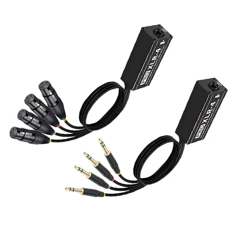 AS95 1Pair 4CH XLR to RJ45 Network Cable Extender 6.35 Female for Stage Audio