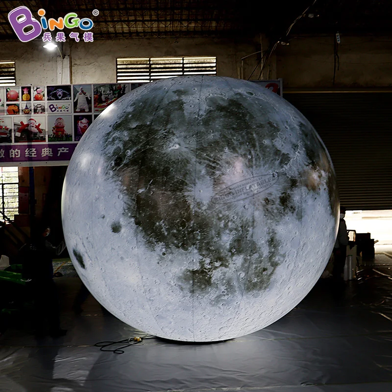 Giant Inflatable Moon Ball With LED Lights For Event Party Show Stage Decoration Advertising Hanging Blow Up Planet Balloon Toys