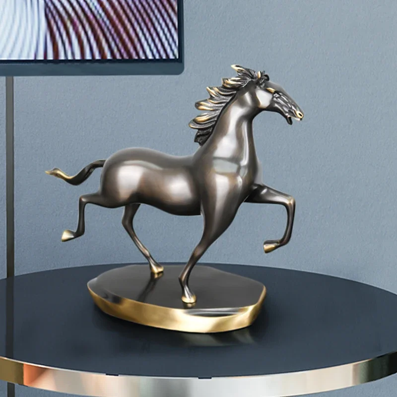 Brass Bronze Horse Leadership Office Ornament Living Room Wine Cabinet Light Luxury Decoration Home Opening Gift