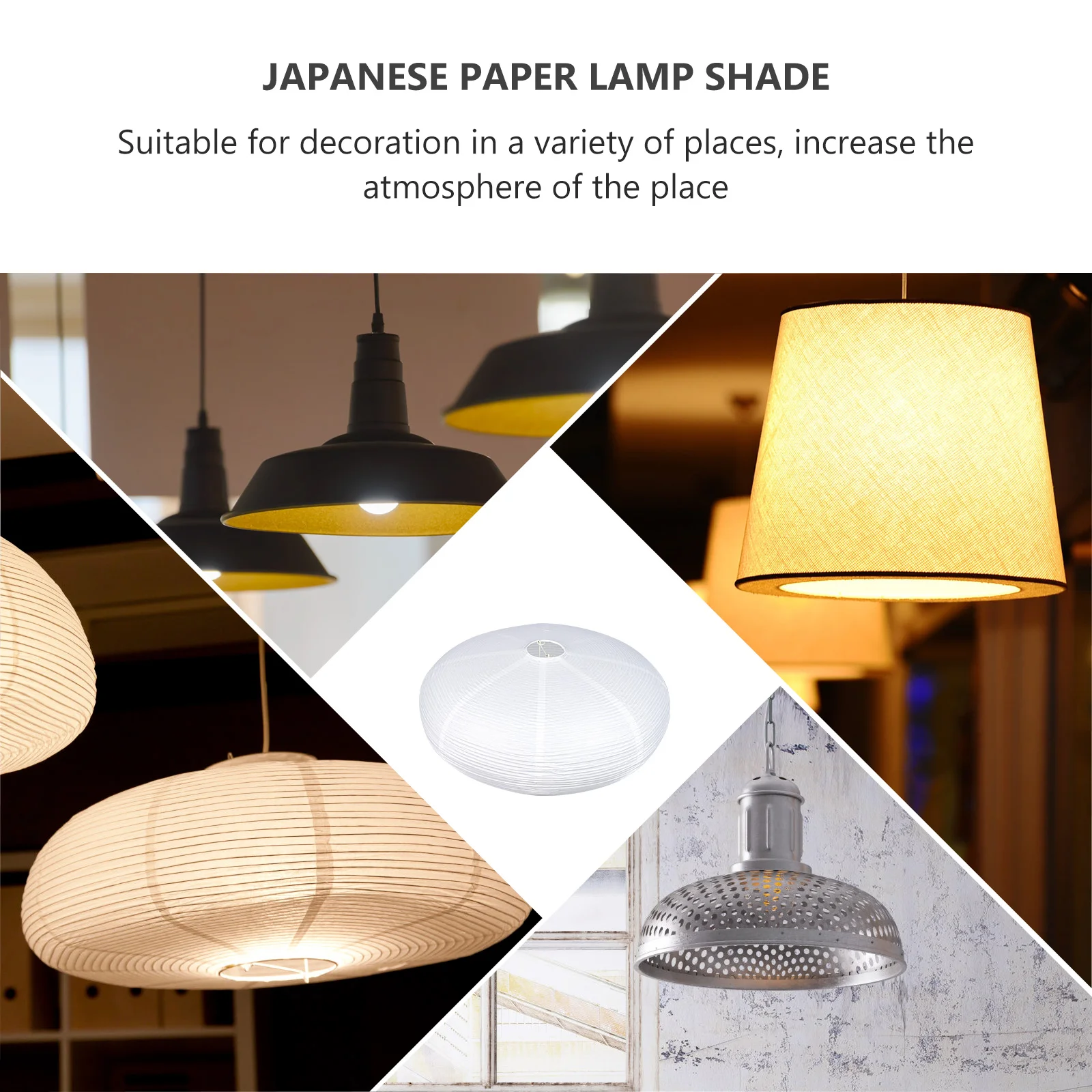 Imagem -06 - Abajur de Luz Pingente de Papel Simples Estilo Japonês Abajur de Papel Branco Quarto Casa Rastarant Decoração Universal