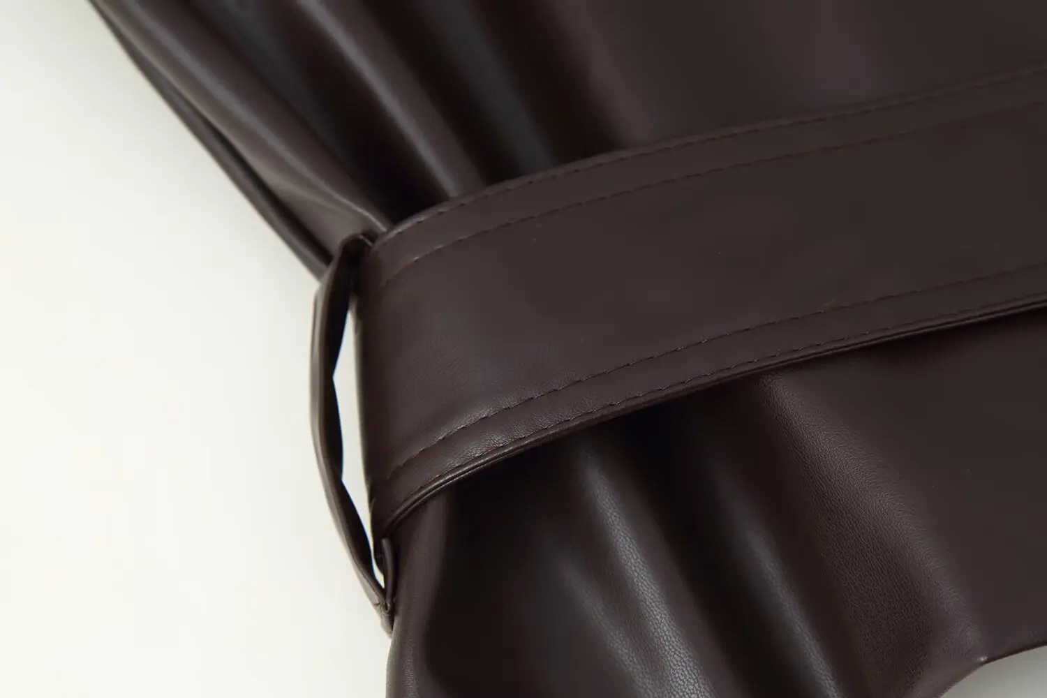 스트리트 여성용 크롭 가죽 재킷 벨트 라펠 더블 브레스티드 포켓 긴 소매 코트 2025 가을 레이디 빈티지 아우터웨어