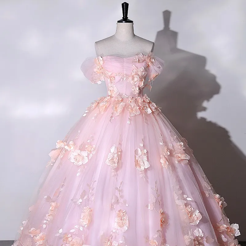 Sweet Flower Quinceanera Dresses Classic Off The Shoulder Ball Gown Luxury Party Dress Real Photo Prom Dress Winter New