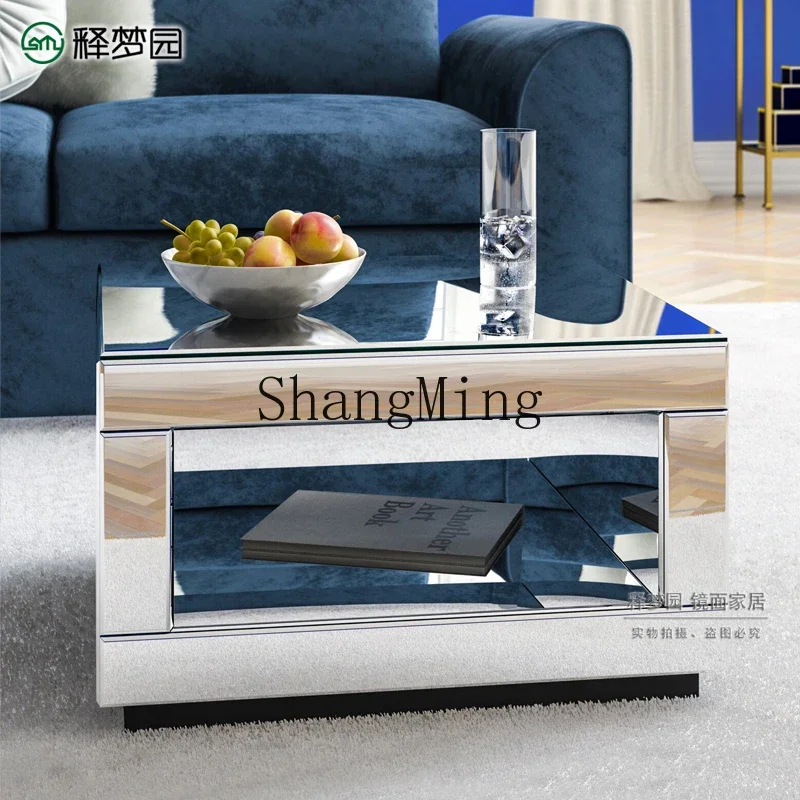 FG mirror coffee table small apartment household modern living room sofa corner table simple photography props coffee table