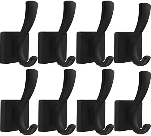 

Черные настенные крючки, 8 штук - крючки для одежды, полотенец, халатов для ванной, прихожей, грязезащитной зоны - органайзеры для ключей, шляп, рюкзаков