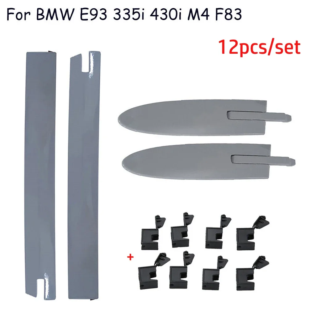 

12x For BMW E93 335i/430i/M3 Convertible Roof Top Hinge Cover Left Right Clip Gray-Plastic-Accessories For Vehicles