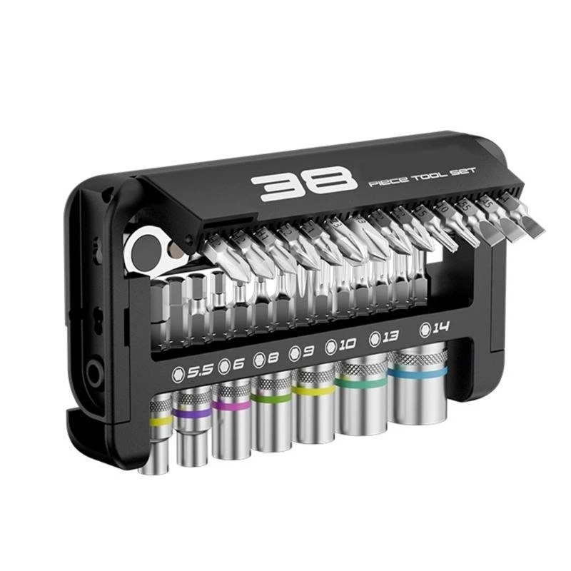 F68E Comprehensive Socket Tool Set 72Tooth Ratchet Mechanism Ergonomic Grip