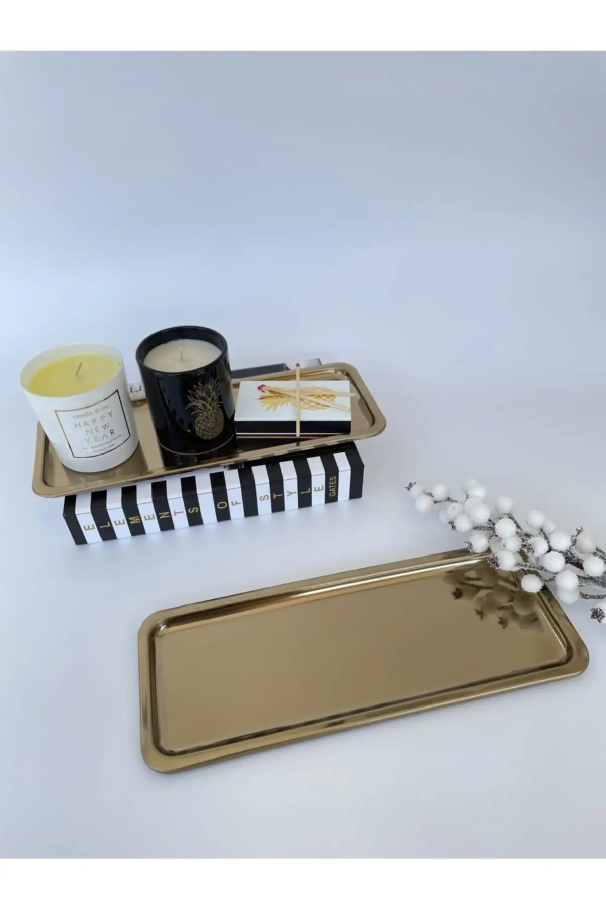 

2022 Gold rectangular serving serving tray No:1 luxury tray Tea tray Tea tray